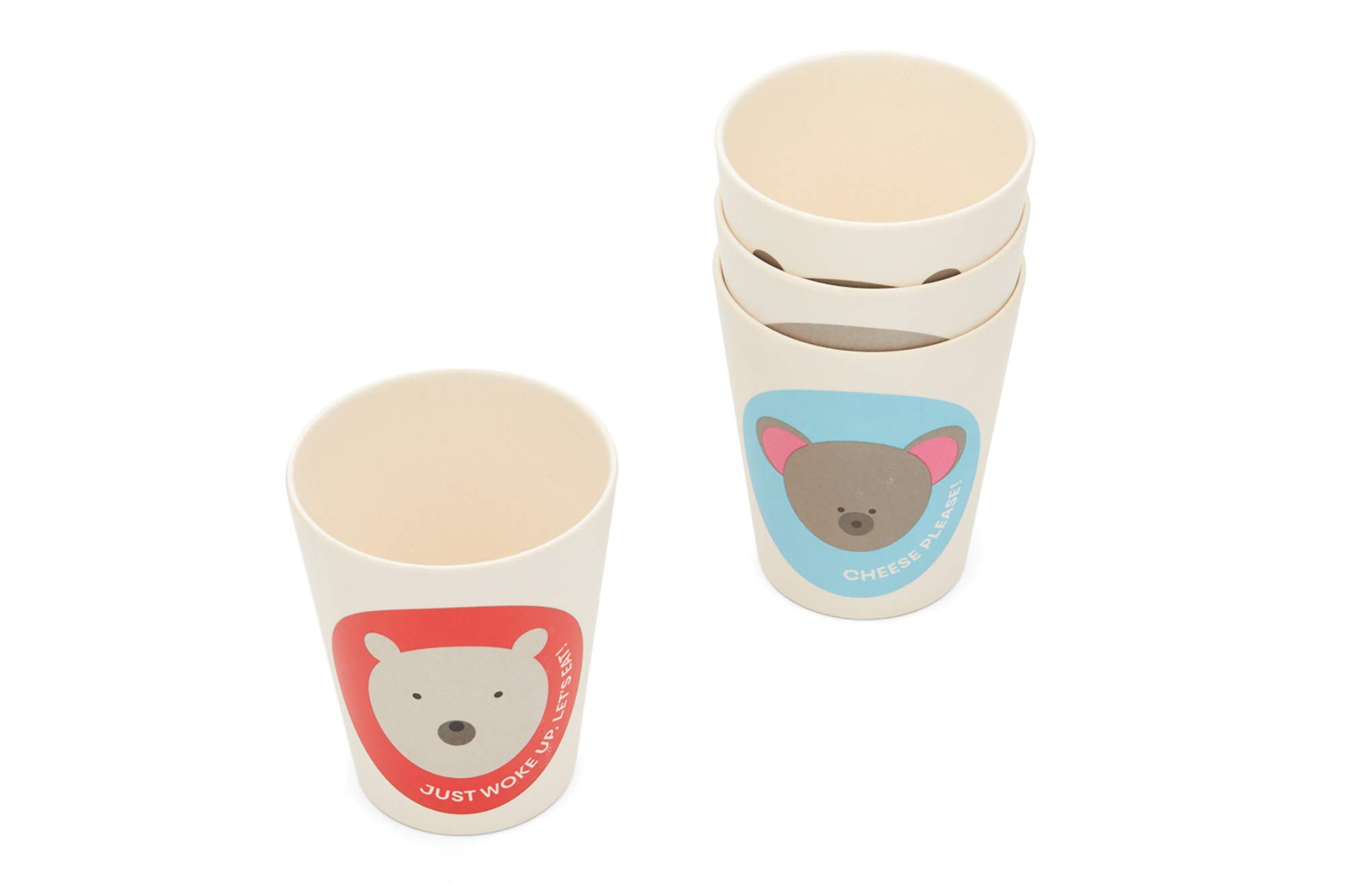 Red Rover Bamboo Animal Kids Drinking Cups, Set of 4, 8 oz, Koala